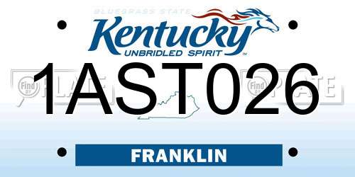1AST026 Kentucky License Plate