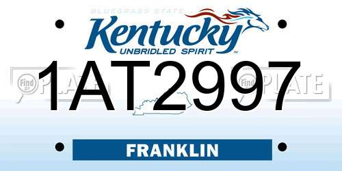 1AT2997 Kentucky License Plate