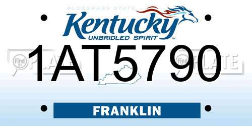 1AT5790 Kentucky License Plate