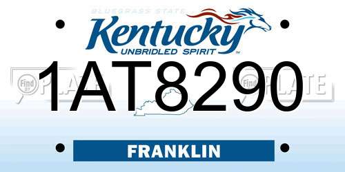 1AT8290 Kentucky License Plate