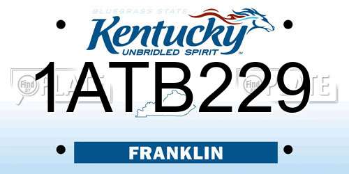 1ATB229 Kentucky License Plate