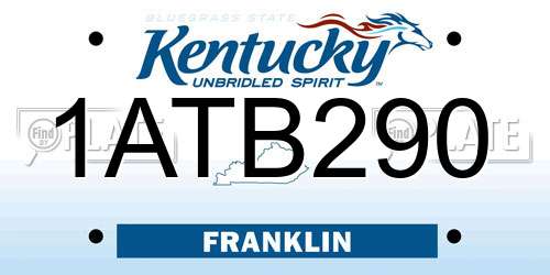 1ATB290 Kentucky License Plate
