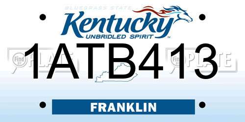 1ATB413 Kentucky License Plate