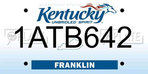 1ATB642 Kentucky License Plate