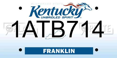 1ATB714 Kentucky License Plate