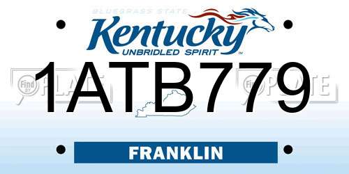 1ATB779 Kentucky License Plate