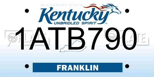 1ATB790 Kentucky License Plate