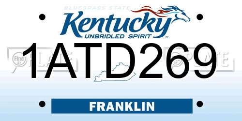 1ATD269 Kentucky License Plate