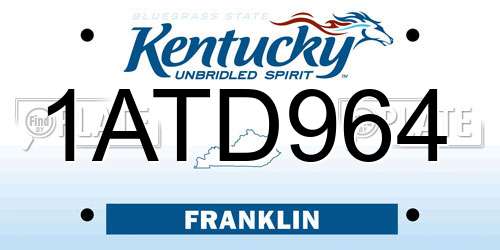 1ATD964 Kentucky License Plate