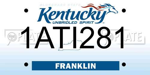 1ATI281 Kentucky License Plate
