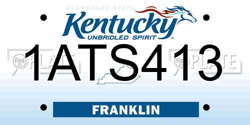 1ATS413 Kentucky License Plate
