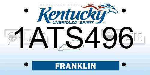 1ATS496 Kentucky License Plate