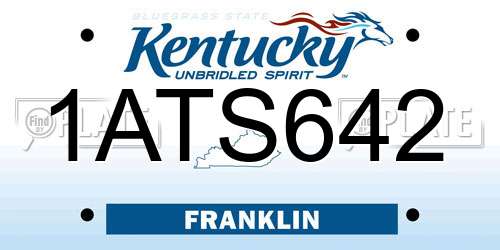 1ATS642 Kentucky License Plate