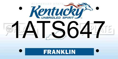 1ATS647 Kentucky License Plate