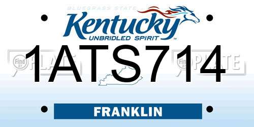 1ATS714 Kentucky License Plate