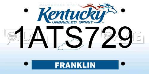 1ATS729 Kentucky License Plate