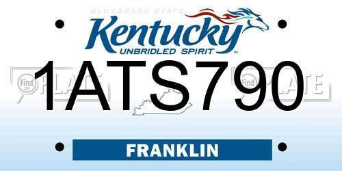1ATS790 Kentucky License Plate