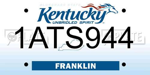 1ATS944 Kentucky License Plate