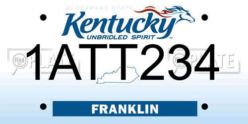 1ATT234 Kentucky License Plate