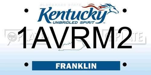 1AVRM2 Kentucky License Plate