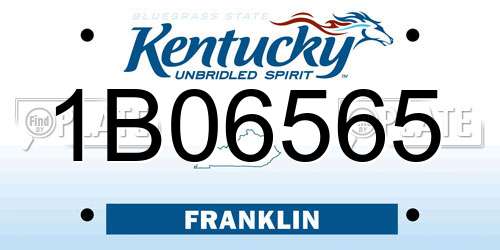 1B06565 Kentucky License Plate
