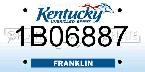 1B06887 Kentucky License Plate