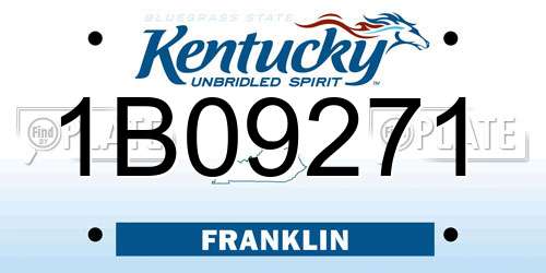 1B09271 Kentucky License Plate