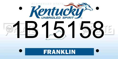 1B15158 Kentucky License Plate