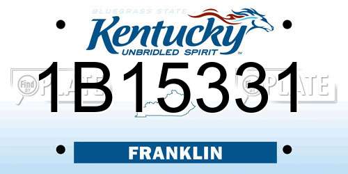 1B15331 Kentucky License Plate