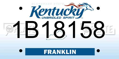 1B18158 Kentucky License Plate