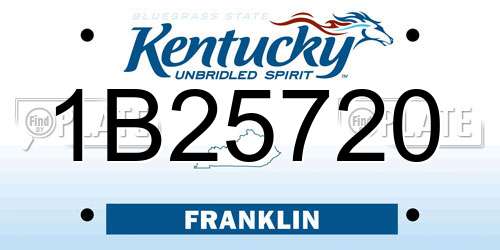 1B25720 Kentucky License Plate