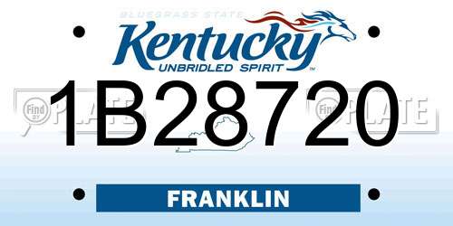 1B28720 Kentucky License Plate