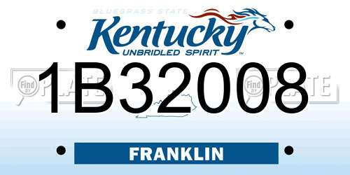 1B32008 Kentucky License Plate