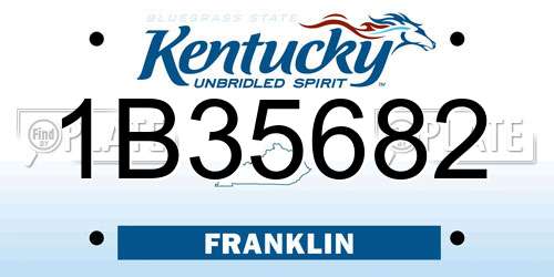 1B35682 Kentucky License Plate