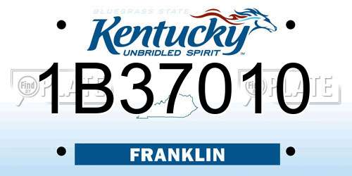 1B37010 Kentucky License Plate