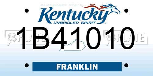 1B41010 Kentucky License Plate