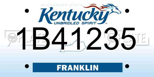 1B41235 Kentucky License Plate