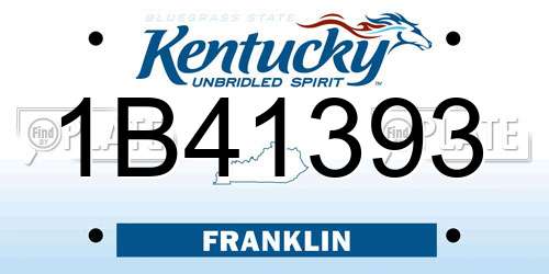 1B41393 Kentucky License Plate