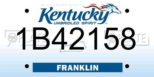 1B42158 Kentucky License Plate