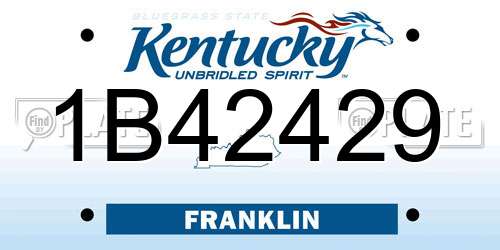 1B42429 Kentucky License Plate