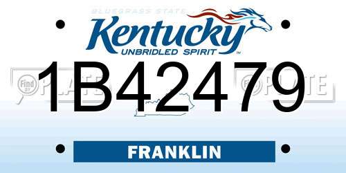 1B42479 Kentucky License Plate