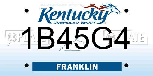 1B45G4 Kentucky License Plate