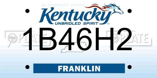 1B46H2 Kentucky License Plate