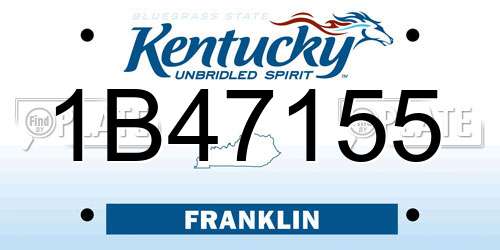 1B47155 Kentucky License Plate