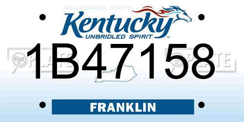 1B47158 Kentucky License Plate