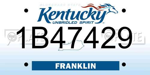 1B47429 Kentucky License Plate