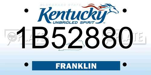 1B52880 Kentucky License Plate