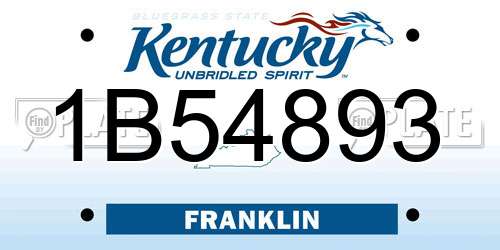 1B54893 Kentucky License Plate