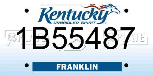 1B55487 Kentucky License Plate