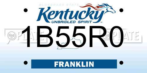 1B55R0 Kentucky License Plate